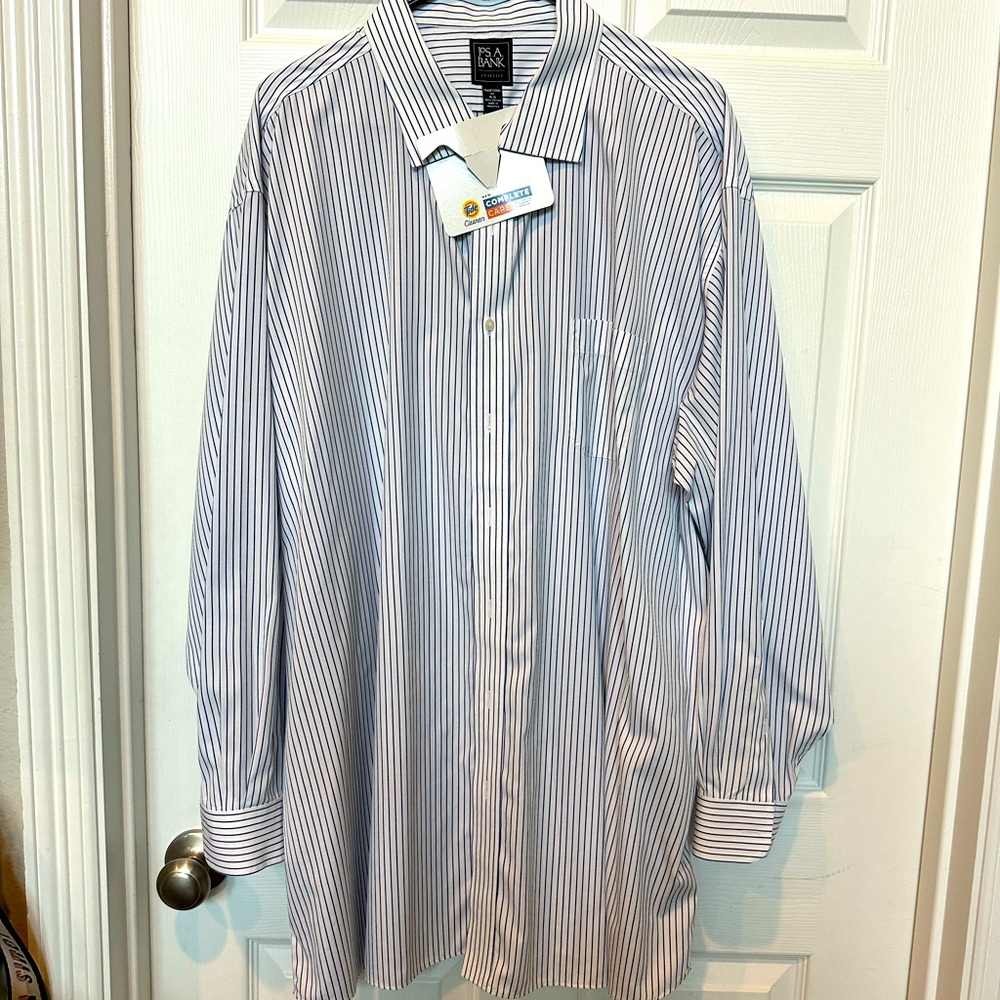 White dress shirt with blue stripes, like new